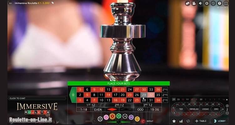 Immersive Roulette bets
