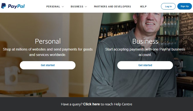 Paypal sign up